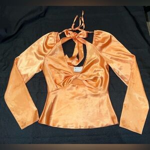 ASOS Twist Front Satin Blouse